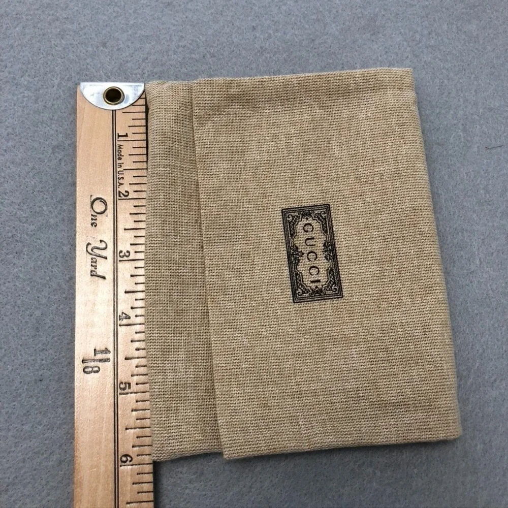Authentic Gucci‎ Dust Bag Cotton Beige Small Foldover Pouch Travel Storage Gift